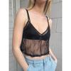 European and American Ladies Lace Vest Black Camisole Sexy Short Top 2025 Summer Casual