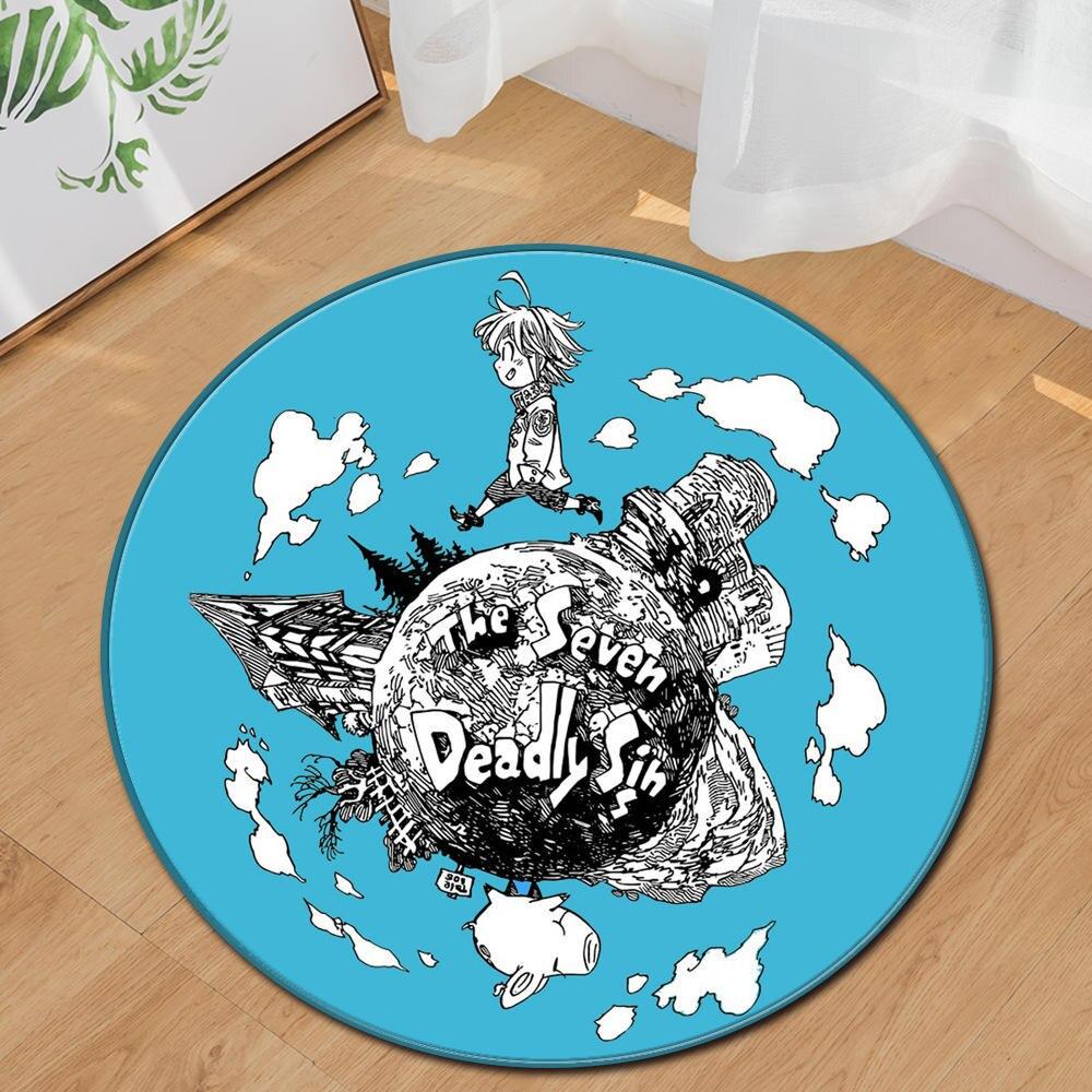 Round Carpet Moon Star Carpet for Living Room Galaxy Non-slip Mat Rugs Blue Decorative Floor Mat