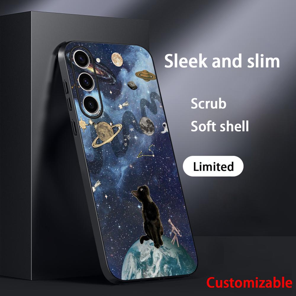 Cat Universe Cute Fashion Design Phone Case For Samsung Galaxy S26 S25 S24 S23 S22 S21 Plus Ultra Note20 Soft Black