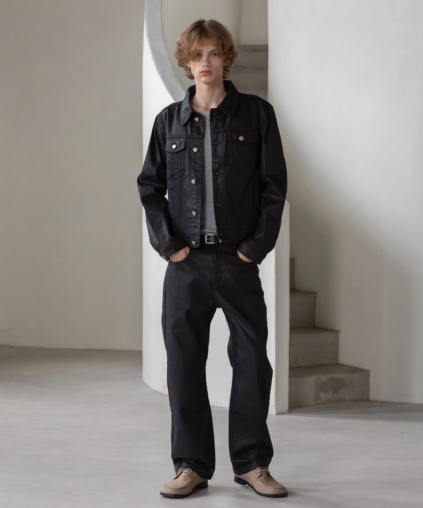 Decoroso Knox Denim Trucker Jacket [Coated Black]