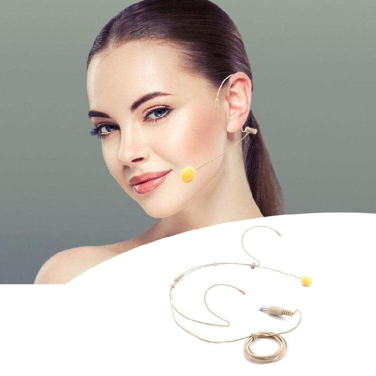 Headset Headworn Microphone Double Earhook Headworn Mic 3.5mm Thread Straight Head Microphone for Stage Performances
