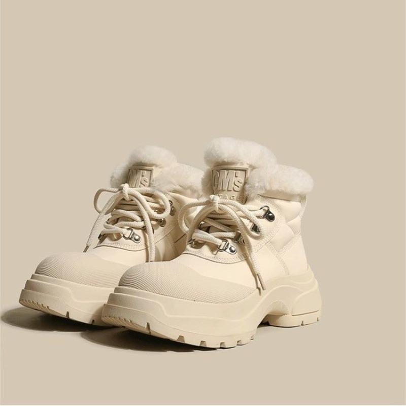 Thick-soled snow boots women's new winter fleece warm Martin boots small boots non-slip waterproof cotton shoes