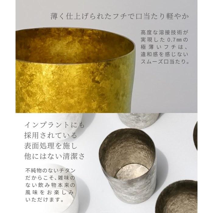 HORIE Titanium Double Wall Tumbler Kamoyaki Light 270ml, Gold