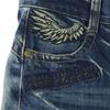 RED PEPPER Cotton Tie-dye Pattern Damage Processing Straight Denim Pants Men's Used