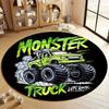 "Vibrant Monster Truck Rug for Kids' Rooms" round carpet for home sofa bedroom, gift