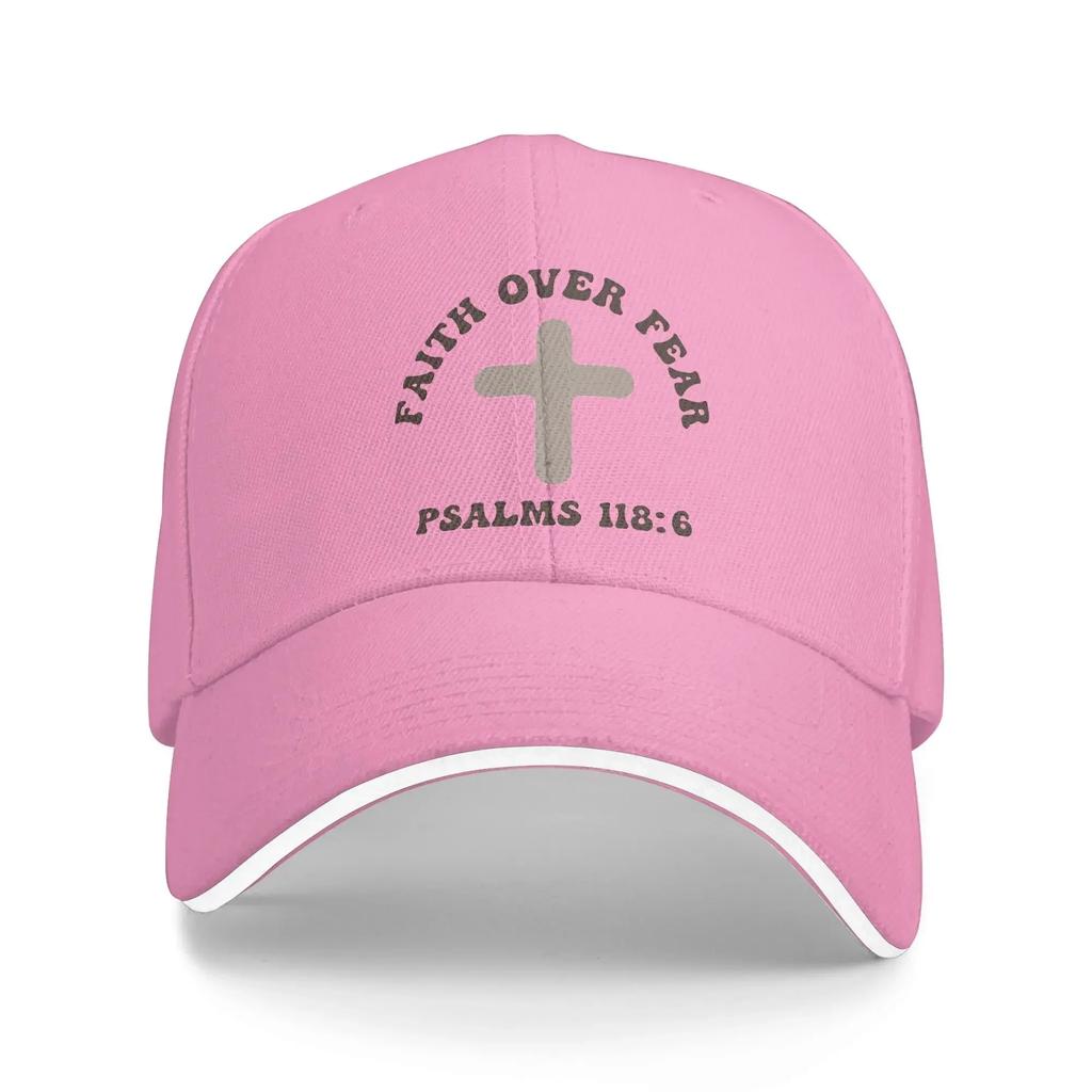 Christlicher Glaube über Angst Baseballkappe Streetwear Unisex-Teenager Trucker-Hut Dropshipping Outdoor-Sport Baseballkappen Geschenkidee