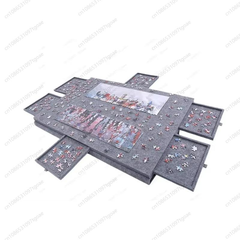 Y YY New Puzzle Classification Felt Board Drawer Foldable Convenient 6 Drawer Bracket Puzzle Board