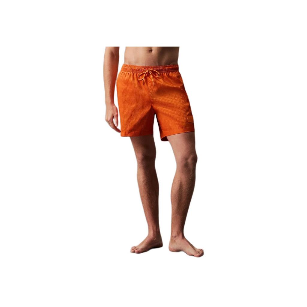 Calvin Klein Tear-Resistant Drawstring Elastic Waist Pocket Swim Shorts Men Swim Shorts Deep-Burgundy KM0KM01023-SE9