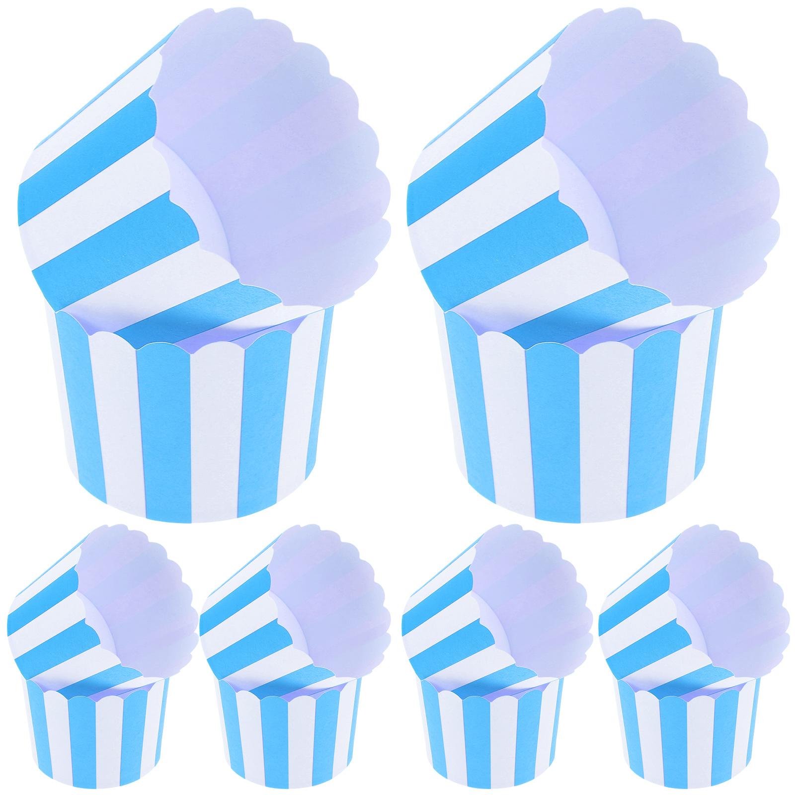 

100 Pcs Large Muffin Cups High Temperature Paper Liners Red White Striped Cupcake Liners For Supplies Cake Pans Kitchen Dining