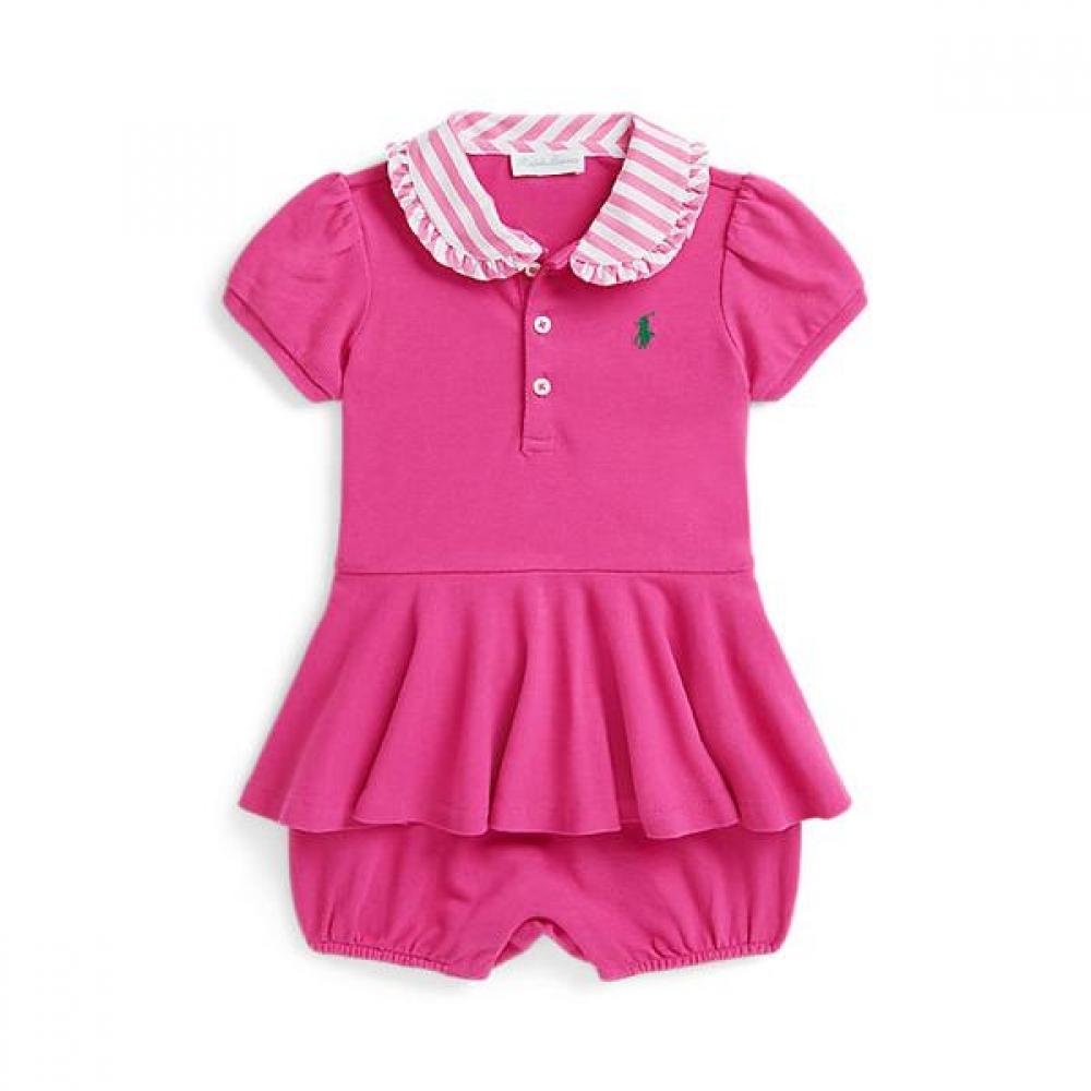 

Polo Ralph Lauren Baby Girls Contrast Collar Bubble Shortall 18M