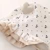 Floral Print Baby Girl Hat with Lace Trim and Ear Protection for Spring/Summer