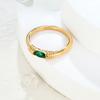 Mini Goose Egg Zircon Ring Women's Fashion Light Luxury Stacked Ring, Titanium Steel Electroplated Jewelry