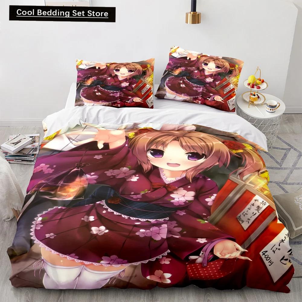 Anime Kawaii Sexy Girl Bedding Set,Duvet Cover Comforter Bed Set Quilt Cover Pillowcase,King Queen Twin Size Boys Girls Adults