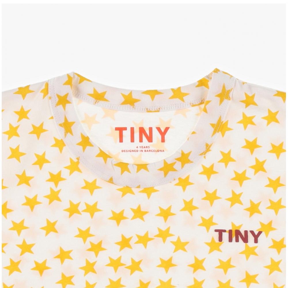 Tiny Cotton Aw24 014 104  Stars Tee Off White  Star Star Kids Short Sleeve Tee