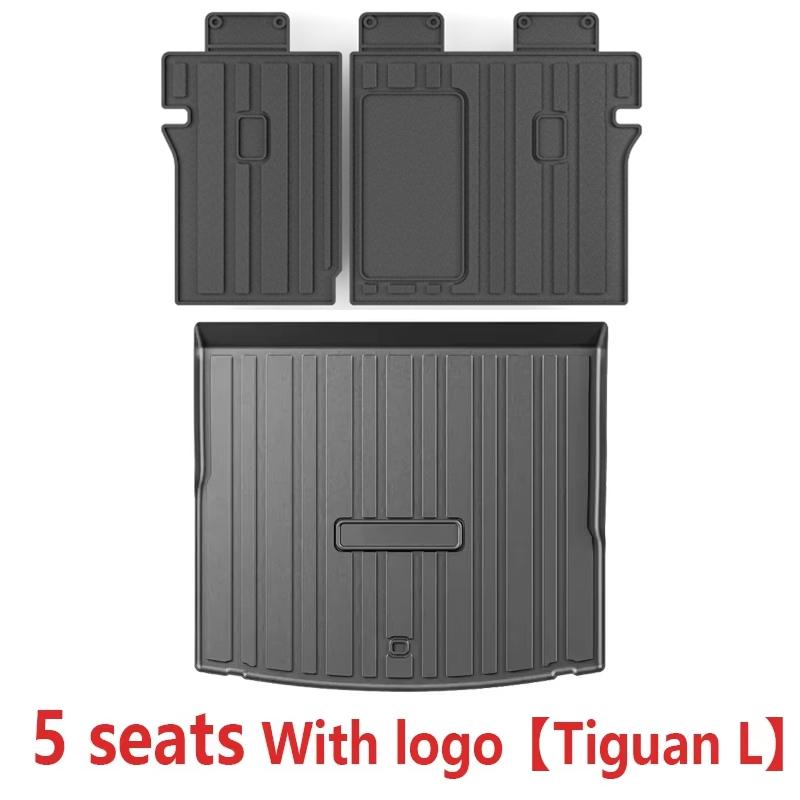 TPE Car Trunk Mat For Volkswagen Tiguan L Pro MK3 2024 2025 2026  LWB 5 Seats Waterproof Anti-dirty Rubber Pads Auto Accessories