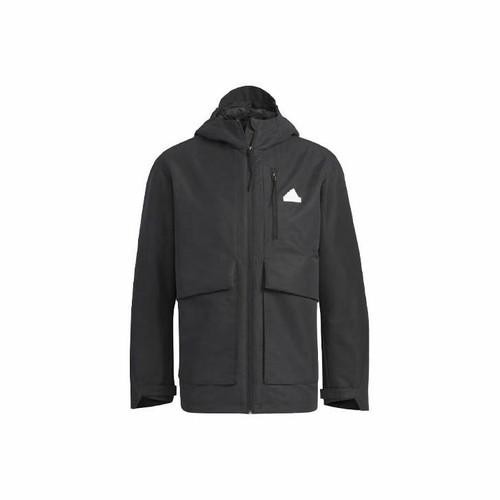adidas Logo Sports Casual Hooded Jacket for Men, Black S чёрный