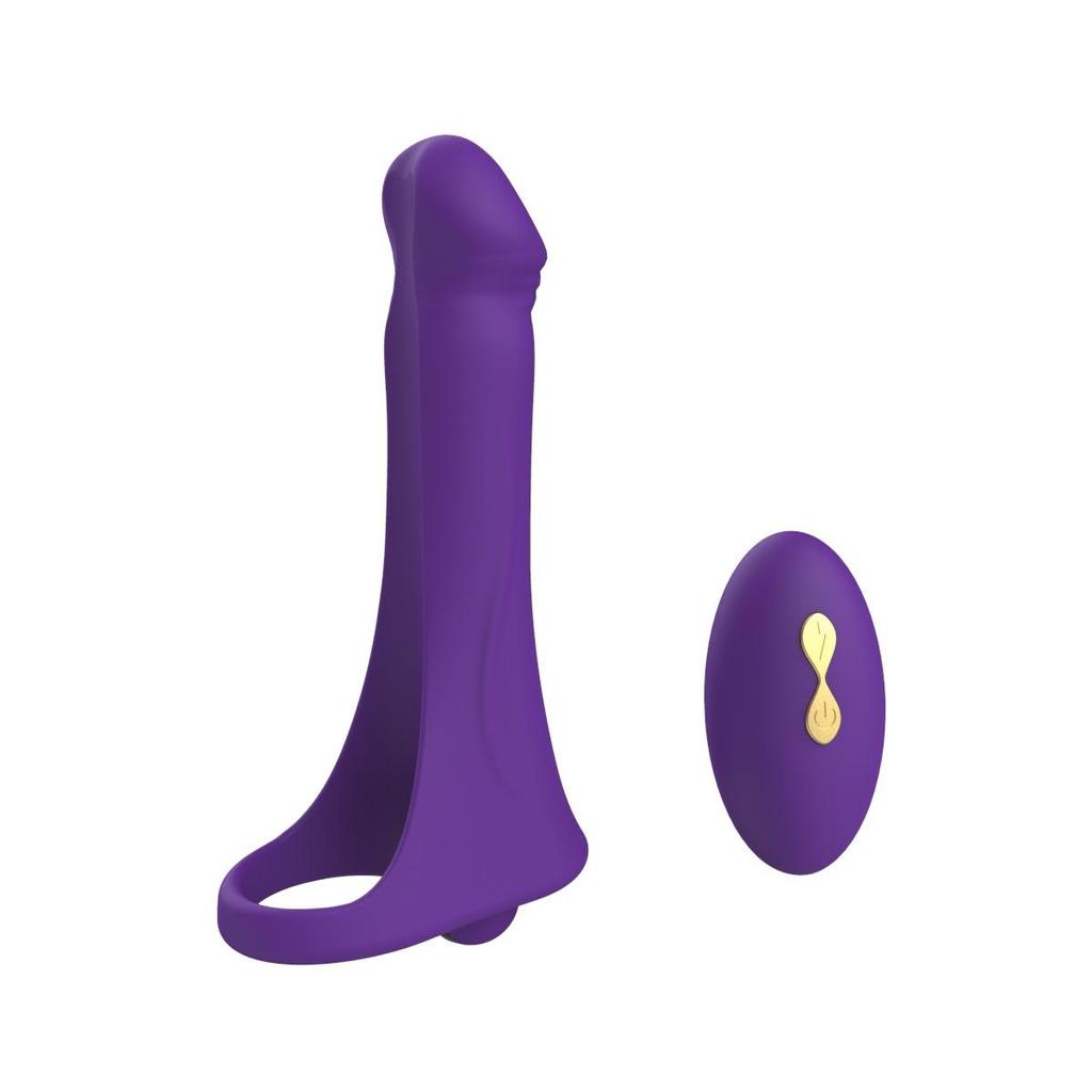 Dual Head Vibrating Dildo Penis Ring with Remote Penis Plug Vibrator, 10 Modes Female Clitoral G-spot Stimulator Adult Sex Toys