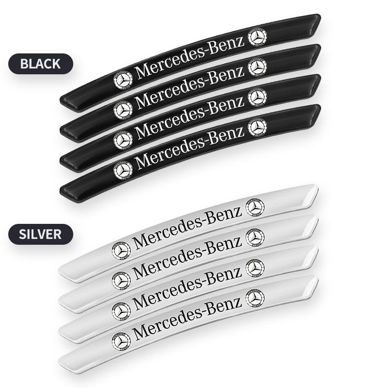 4pcs Aluminium Chrome Black Logo AMG Sticker Car Wheel Sticker Rims Cover Badge Decal For Mercedes Benz AMG Accessories