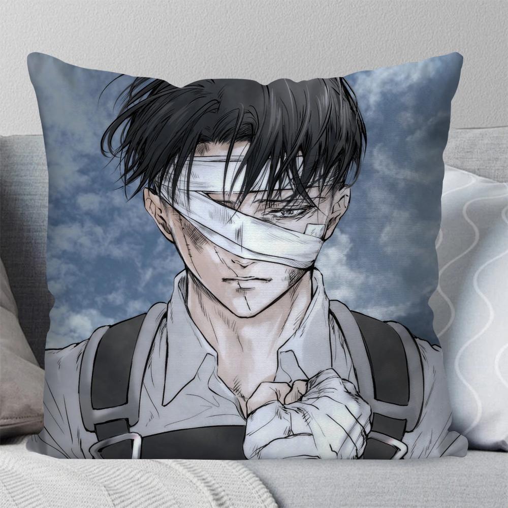 1pc Levi Ackerman Attack On Titan Pillow Case Square Pillow Bedroom Sofa Leisure Comfort Car Living Room Home Decoration 40X40