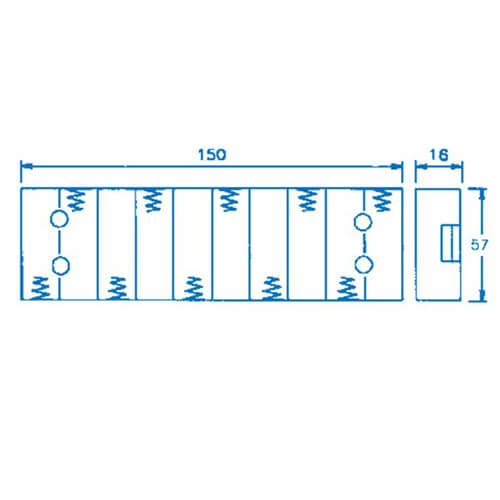 Nebeneinanderliegender Batteriehalter (10xAA)
