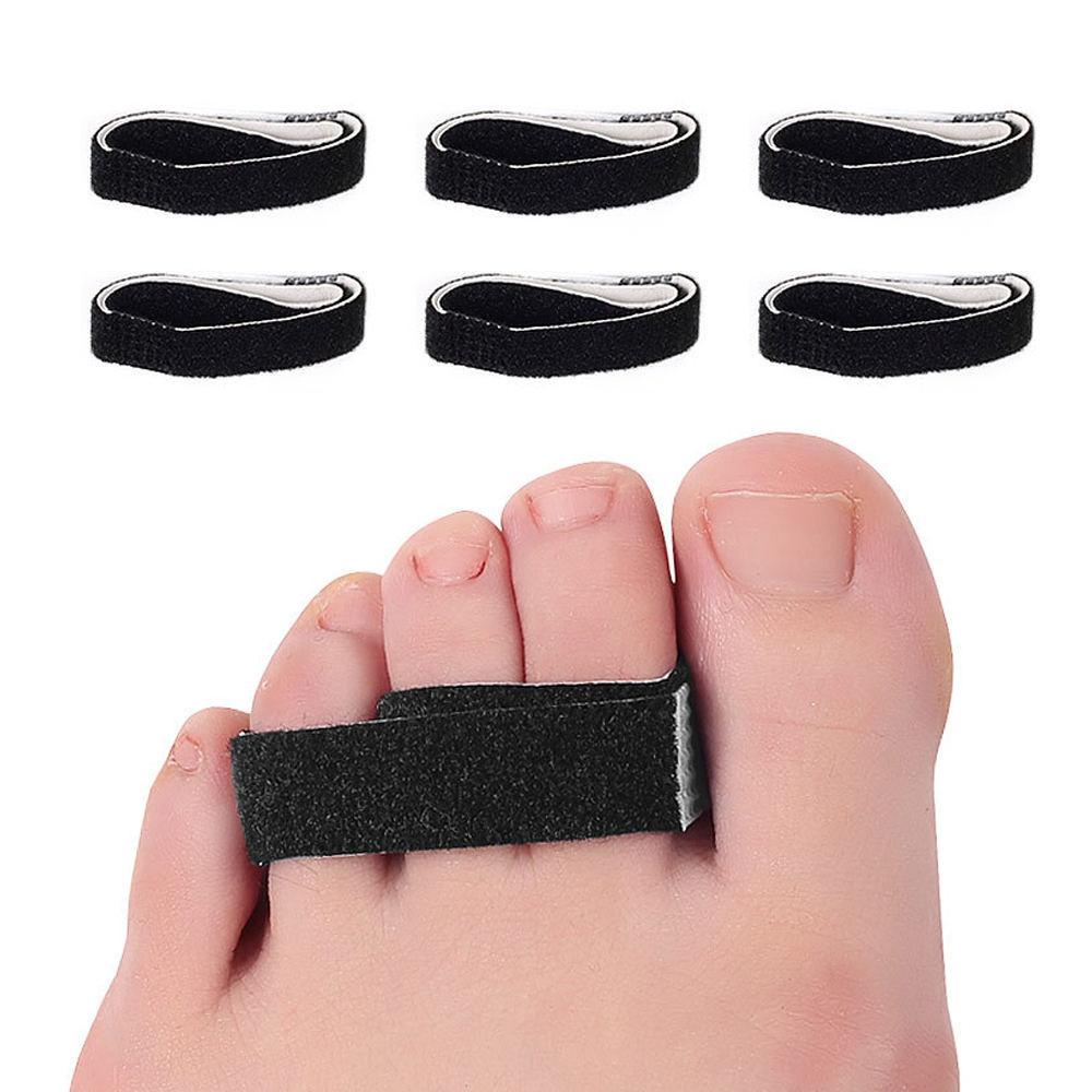 10Pcs Fabric Hammer Toe Corrector, Reusable Broken Toe Protectors Buddy Taped Wraps, Toe Splint for Broken Toe, Crooked Toes