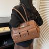 High-End Retro 2025 Underarm Bag: Simple, Stylish, Solid Color, Versatile Large Shoulder Bag