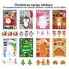 8/24Sheets Christmas Puzzle Stickers Santa Snowman Xmas Tree Make A Face Sticker Kids New Year Party Favors Toy Gift Decorations