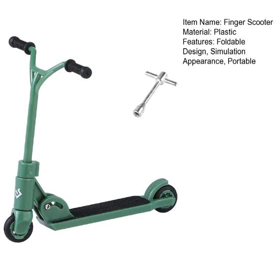 Mini Prstová Koloběžka Hračka s Nářadím Skládací Malá Dvoukolová Koloběžka s Brzdou Simulace Fingerboard Dekorace Dětská Vzdělávací Hračka