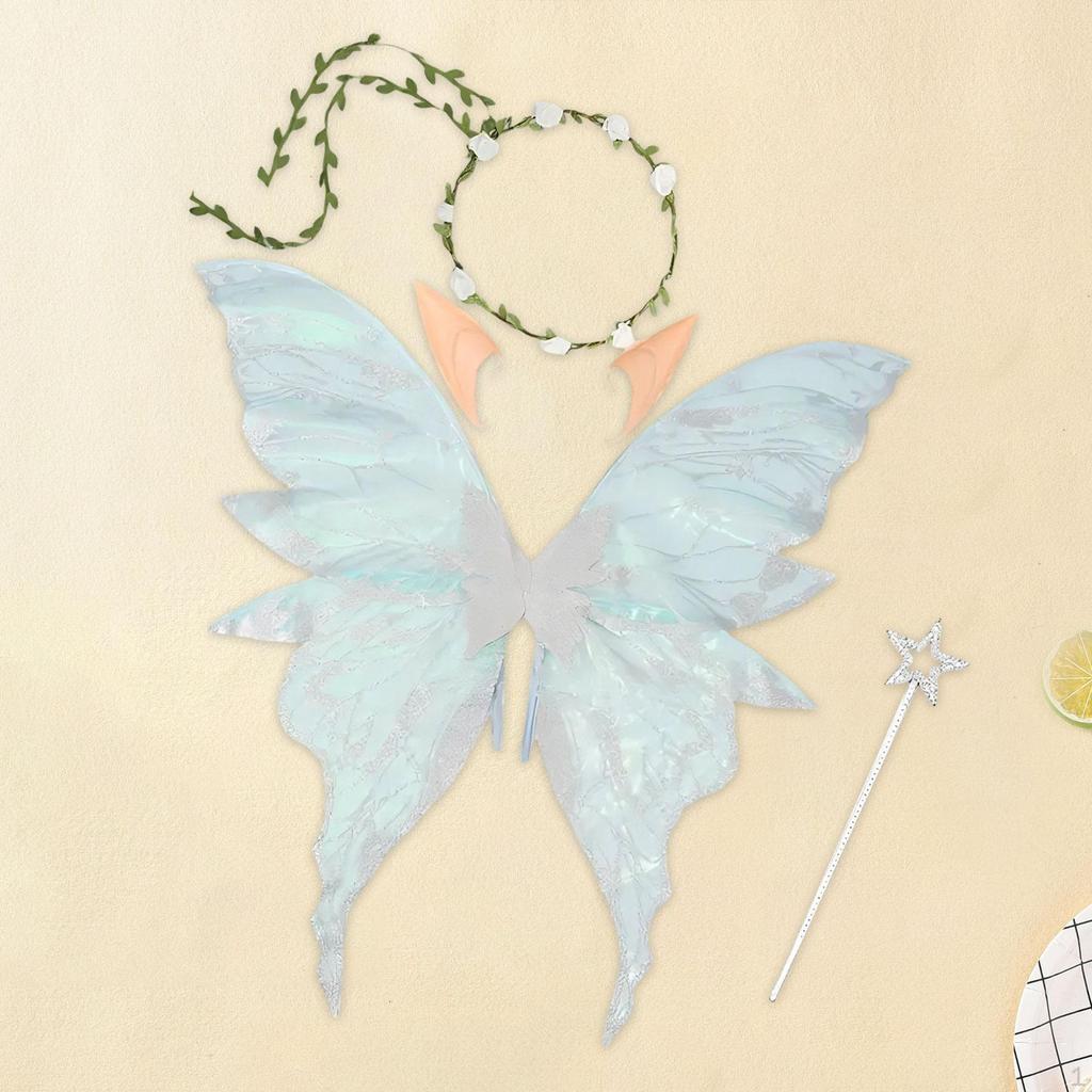 Fairy Wings Adult Kids Decoration Elf Wreath Headdress Props Butterfly Costumes