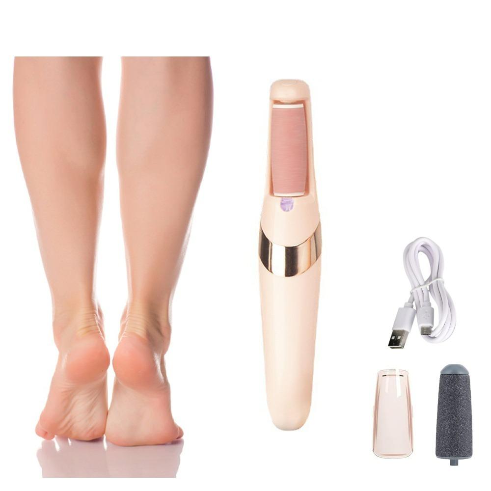 Electric Foot Callus Remover – USB Rechargeable Pedicure Tool with 2-Speed Roller and LED Light for Cracked Heels & Dead Skin