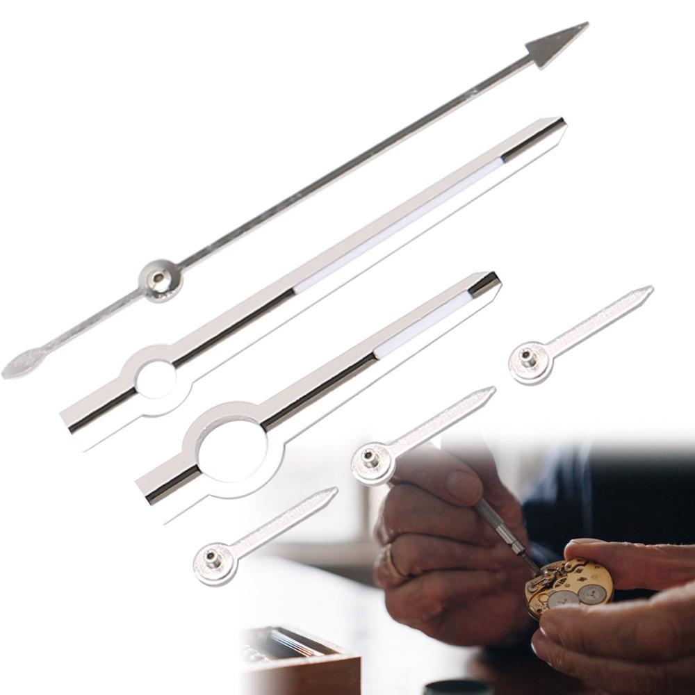 6Pcs Small Size Watch Hands Set Silver Watch Hour Hands Portable Watch Repair Parts for Watch Store