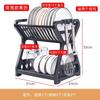 2021 New Double-layer Kitchen Dish Bowl Draining Storage Rack with Chopstick Cage Household Tableware Organizer Tray Box Basket