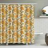 Vintage Floral Shower Curtain Orange Green Flower Design For Bathroom Decorations 71X84In