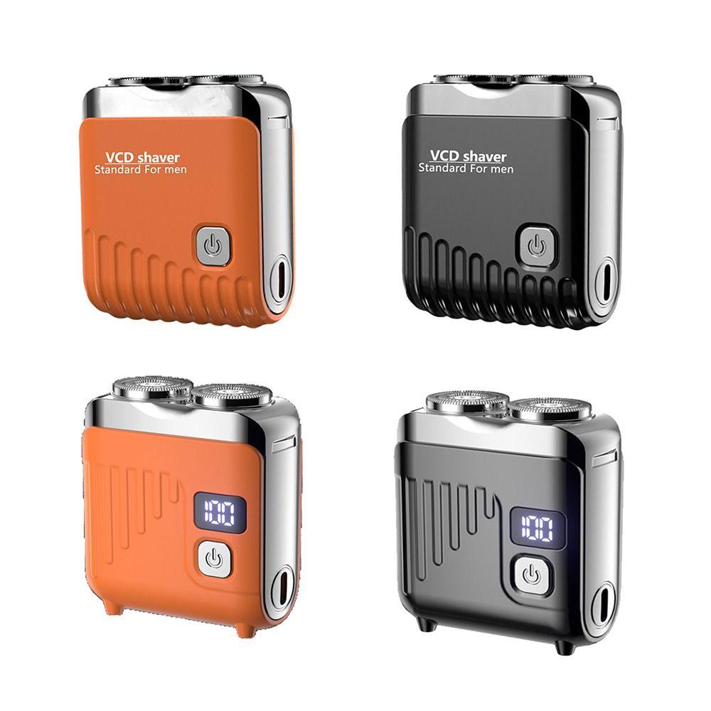 Double Head Mini Electric Shaver LCD Display Men's Beard Trimmer Face Hair Remover Tool  Travel Use