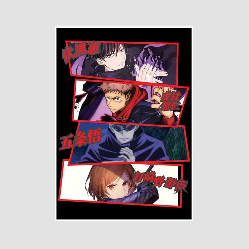 Anime Jujutsu Kaisen Posters Aesthetic White Paper Satoru Gojo Nobara Kugisaki Poster Wall Art Painting Study Home Decor Room Bar Decoration Pictures
