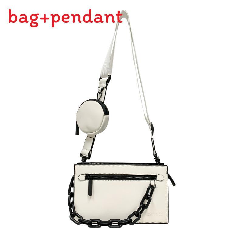 Men Casual Shoulder Bag With Nylon Material And Chain Design For Street Style Daily Use