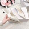 New Style Popular Women Sandals Pointed Toe Elegant Low-heel Shoes Summer Slingback Woman Mules Shoes Pumps Dress Shoes