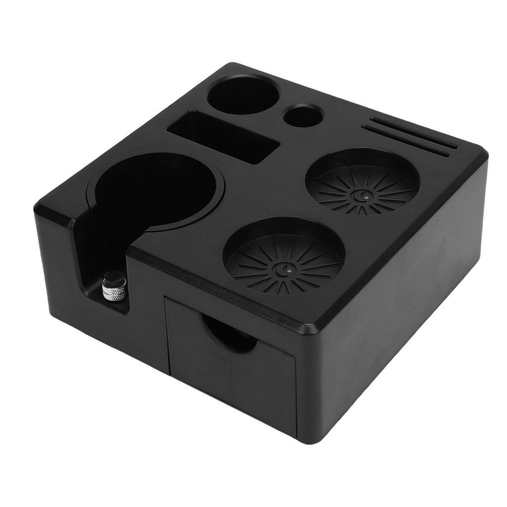 Coffee Tamping Station Organizer ABS Tamper Storage Holder Stand with Drawer for Portafilter Distributor Home Cafe