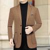 Woodpecker Men's Cashmere Wool Suit - Plush, Thickened Winter Wear for Middle-Aged & Casual Dad Style.
