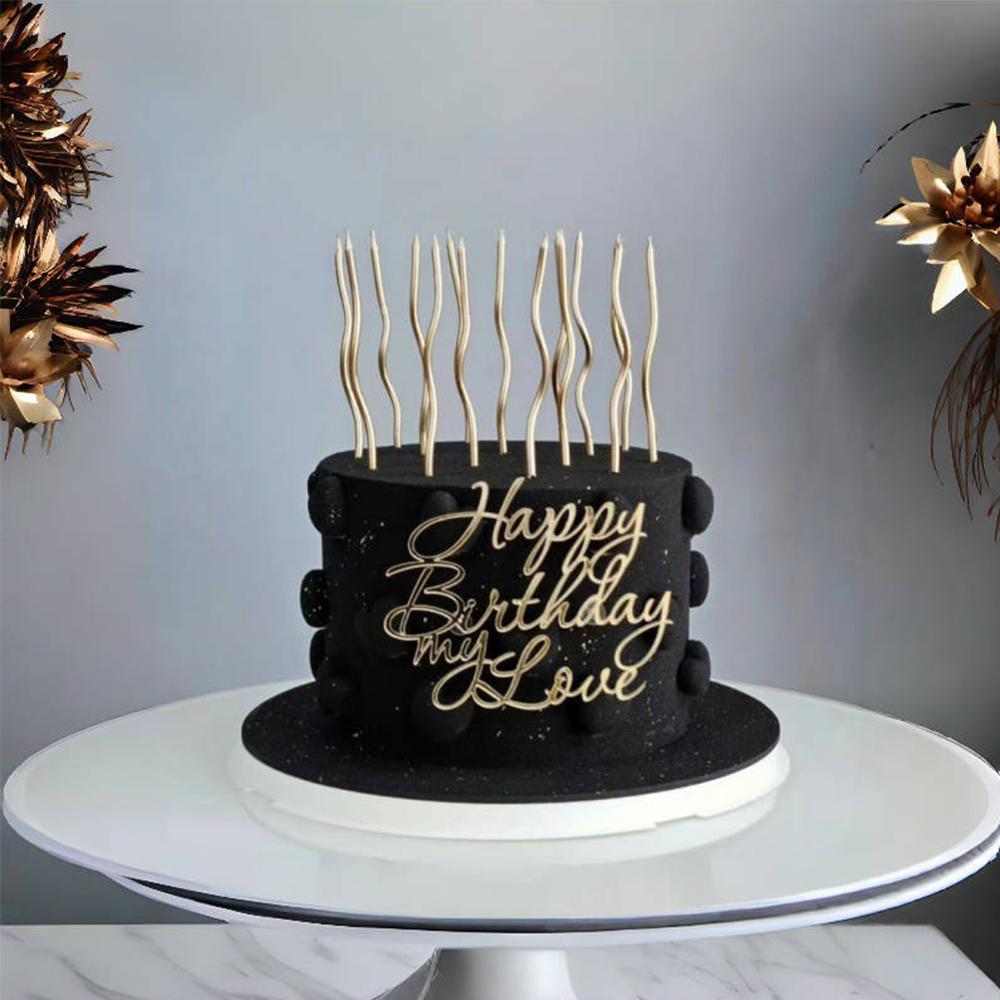 6pcs Happy Birthday Cake Toppers Rose Gold Acrylic Side Birthday Cake Decoration Cake Topper for Baby Dessert Decoration