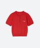 MOONSUN M.C Round Neck Half Cardigan / Red