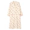 Pure Cotton Nightgown Women'S Spring And Autumn Long-Sleeved Cardigan Shirt Skirt Cute And Sweet Long Pajamas Can Be Worn Outside Loungewear
