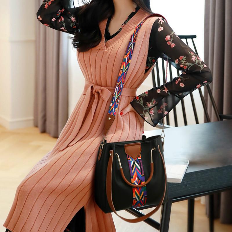 Damentasche vierteilig wild farblich passende Handtasche Umhängetasche Umhängetasche farblich passend