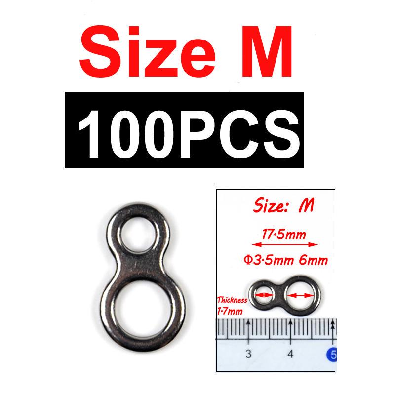 Bimoo Polierter Doppelwirbel mit massivem Ring, 8 Formschlaufen, Angelzubehör, Terminal Tackle für Trolling-Jigs-Haken