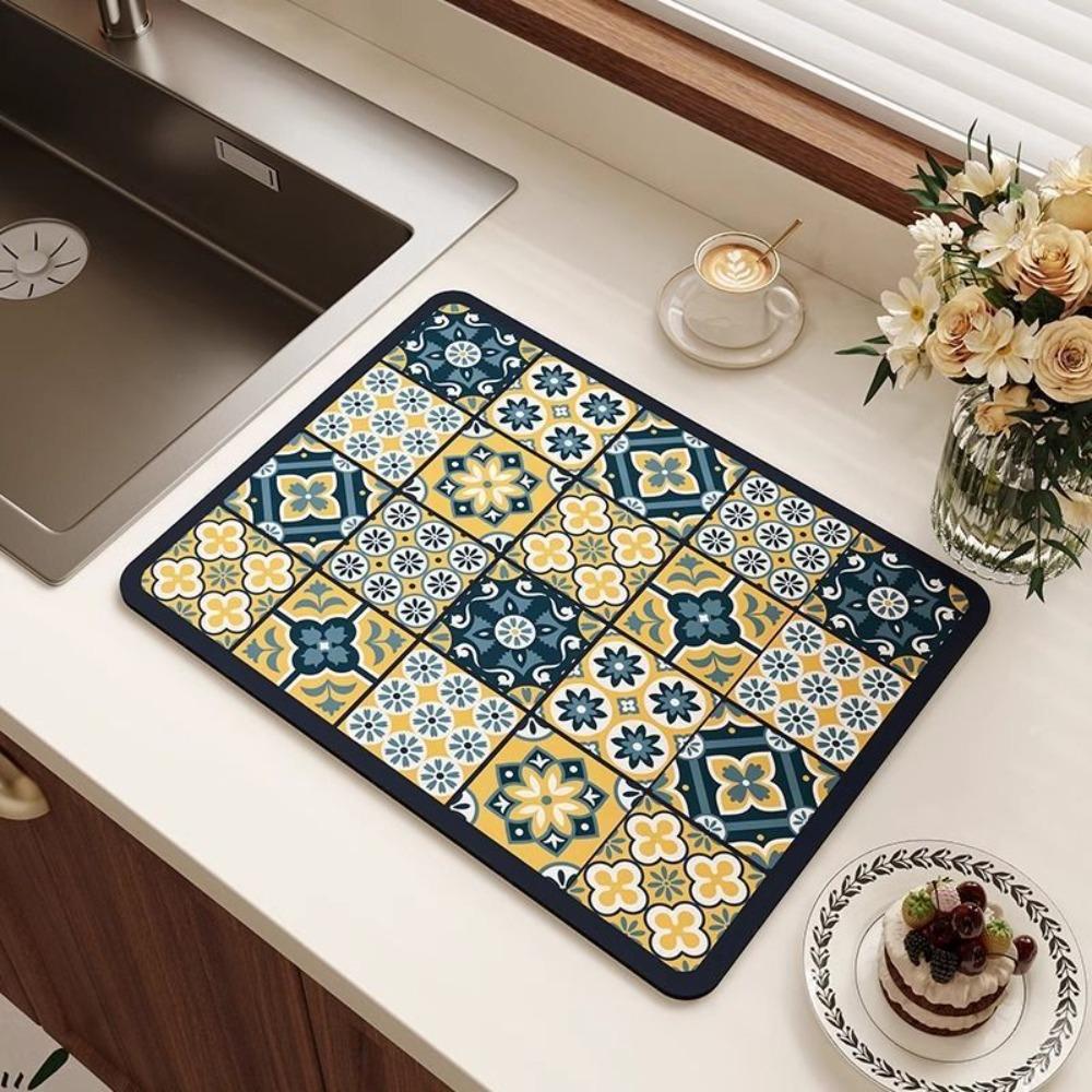 Quick-drying Drain Pad Waterproof Table Pads New Tableware Drying Mat  Kitchen