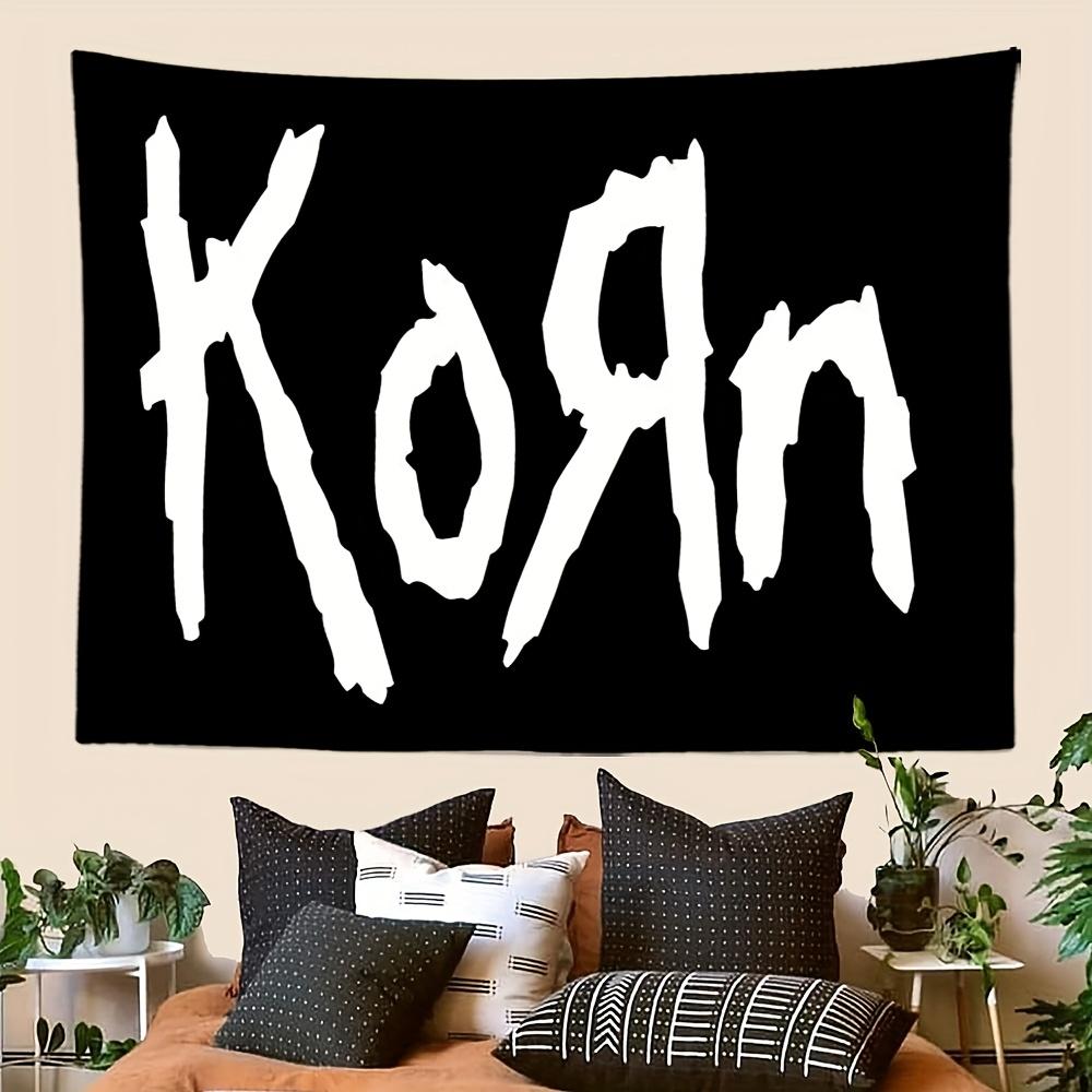 

1pc Korn Band Tapestry Heavy Metal Pop Singer Rock Music Theme Wall Hanging Indoor Decor for Bedroom Wall Art Decor 74x94cm(29x37in)
