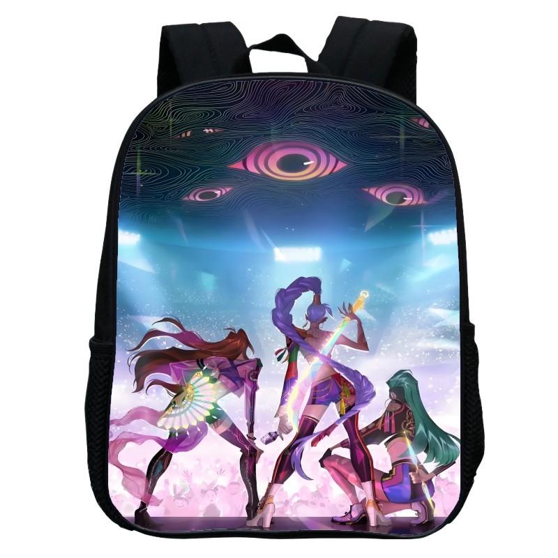 Printed witch hunters Huntrix Kpop kindergarten bag, cartoon 12-inch backpack lightweight 12inch backpack