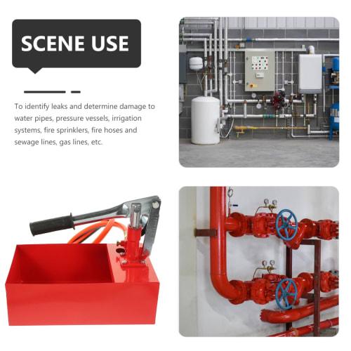 iplusmile 25KG Water Pressure Test Pump, Manual Water Pressure Test Pump, Aluminum Hand Pump, Test Tool, Hydraulic Pressure Test Tool with Pressure Ga