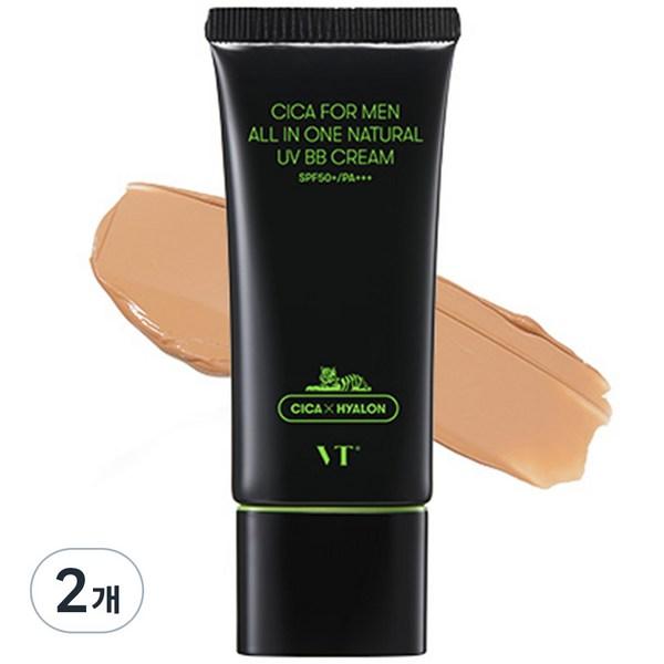 

VT Cica for Men All-in-One Natural UV BB Cream 30мл, для смуглой кожи, 2 шт., лучшая мужская косметика Кореи
