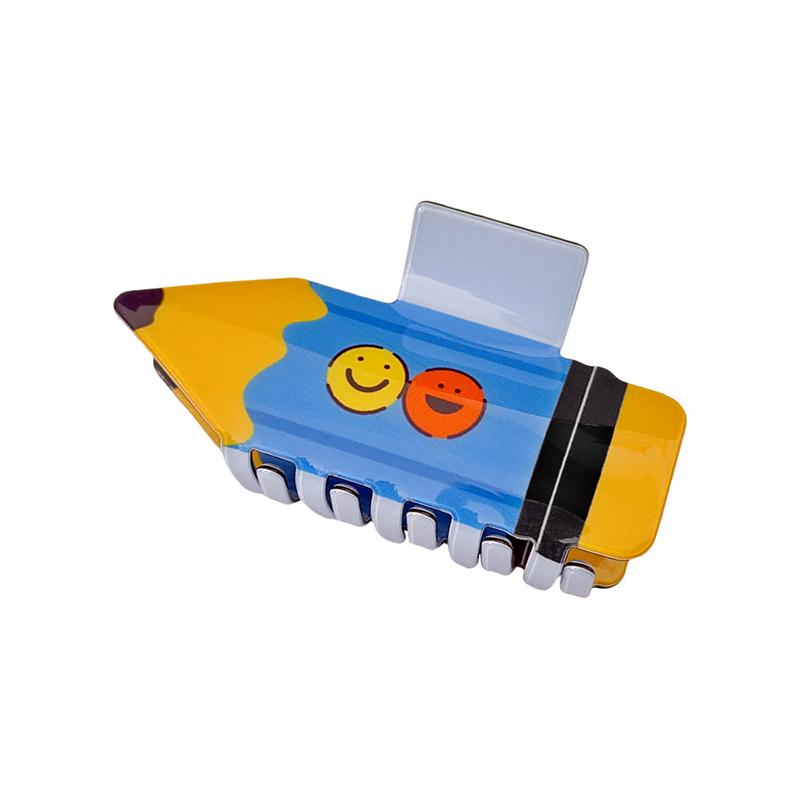 1PC Pencil Clip Versatile Acrylic Cartoon Hair Accessories New Shark Clip Creative Coiffure Ponytail Hair Grip Multi-Style